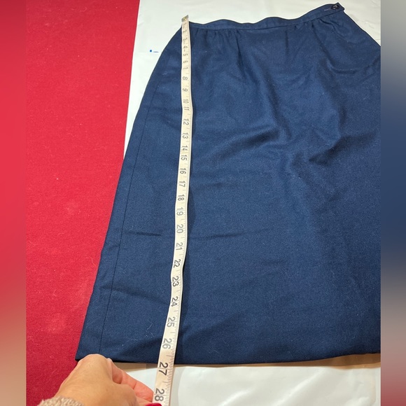 Pendleton plain BLUE WOOL midi SKIRT women’s SIZE 6 petite Back Slit office work - Picture 7 of 12